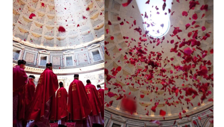 #RomeExpats: Experience the Enchanting Rain of Roses at the Pantheon 2 2 Rain of Roses at the Pantheon during Pentecost expats living in rome 768x435