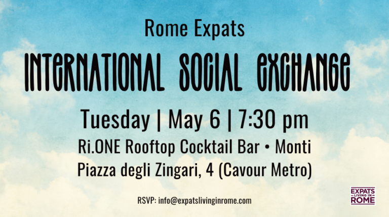 1 expats living in rome making friends in rome 2025 networking in rome tuesday may 6 2025 Monti expatslivinginrome.com  768x428