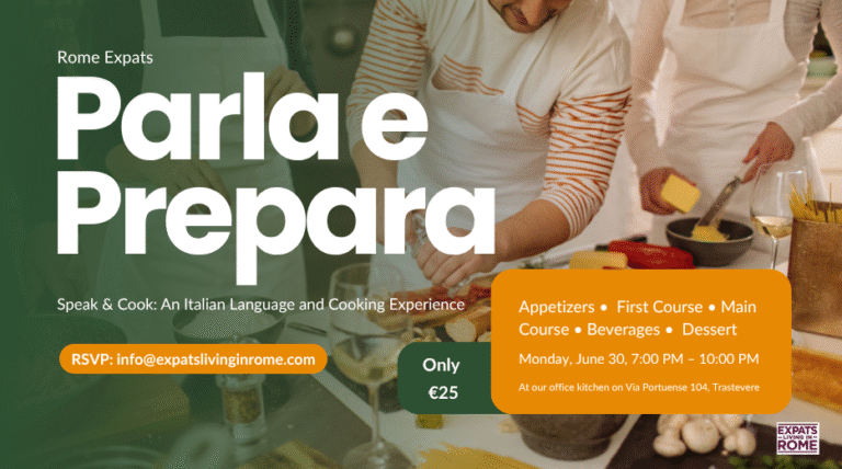 1 Parla e Prepara Monday June 30 700 PM – 1000 PM Speak Cook An Italian Language and Cooking Experience expats living in rome 768x428