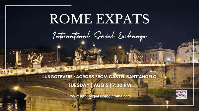 Rome Expats International Social Exchange | Lungotevere 2 1 rome expats international social exchange castel santangelo AUGUST 5 2025 EXPATS LIVING IN ROME 768x428