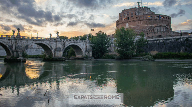 Speak. Sip. Connect. - Rome Expats Meetup by the River 4 3 Tuesday July 29 expats living in rome meetup Italy working find job housing 2025 summer bus airfare FCO things to do Rome Castel Sant Angelo making friends in rome events for expats rome 768x428