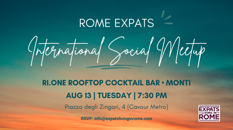 1 Rome Expats meetup monti cavour metro make new friends in rome events for expats in rome meet people in rome network in rome 768x428