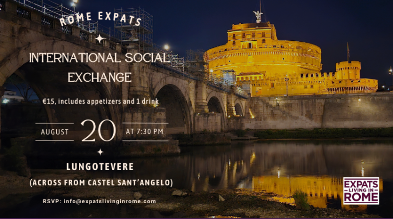 1 Rome Expats meetup lungotevere castel santangelo terrazza tevere prati make new friends in rome events for expats in rome meet people in rome network in rome make friends in rome aug 20 1 768x429