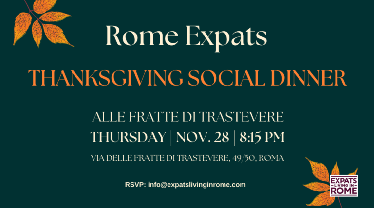 Thanksgiving Social Dinner 2024 expats living in rome 768x428